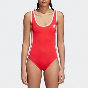 ADIDAS ORIGINALS WOMENS
Womens Radiant Red 3-Stripes Bodysuit